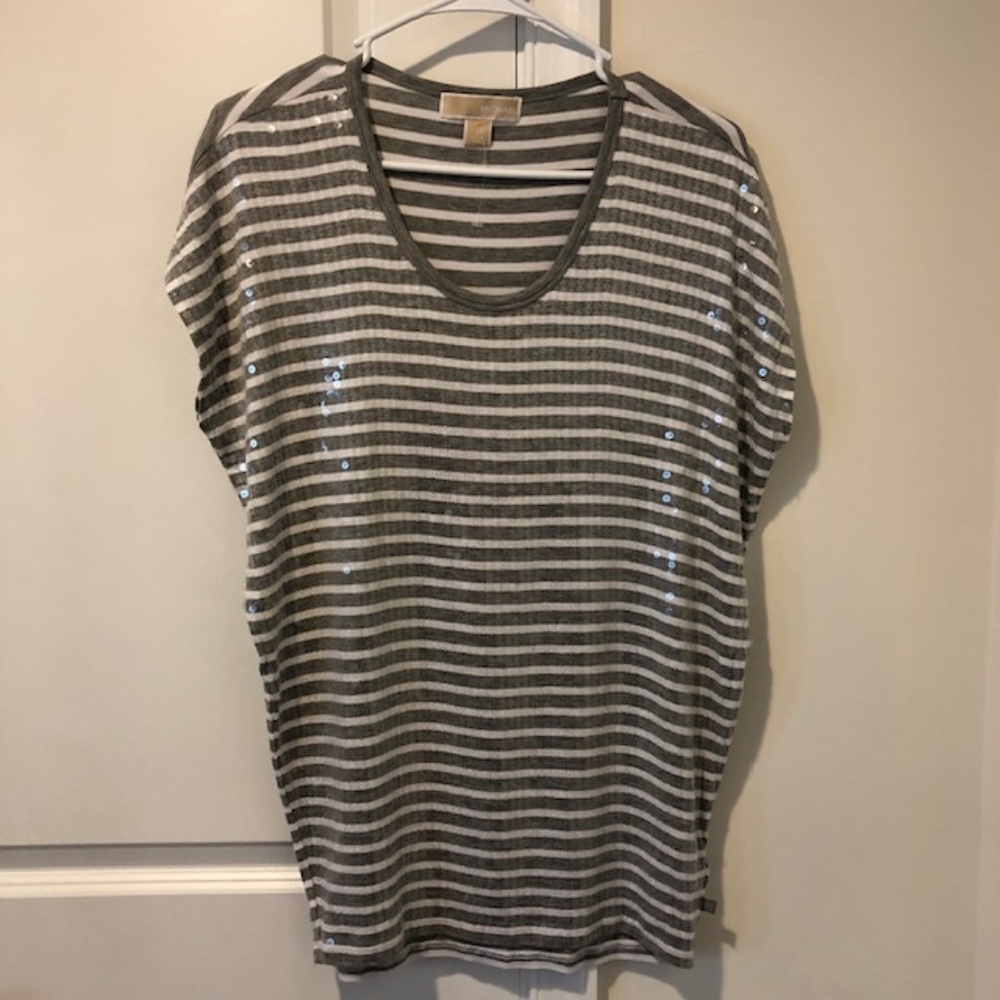 NWOT Michael Kors Sequins Long Blouse